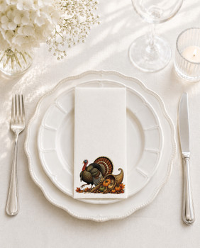 Altoona Design Autumn Abundance Cocktail Napkin Printed Airlaid Linen-Feel Disposable Hand Towels for Thanksgiving Fall Holiday Party Buffet & Dinner(20Pack)