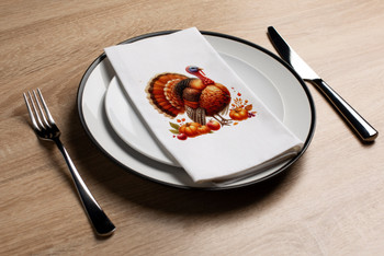 Altoona Design Gobble Gobble Turkey Cocktail Napkin Printed Airlaid Linen-Feel Disposable Hand Towels for Thanksgiving Fall Holiday Party Buffet & Dinner(20Pack)