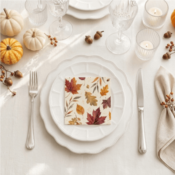 Altoona Design Woodland Splendor Cocktail Napkin Printed Airlaid Linen-Feel Disposable Hand Towels for Thanksgiving Fall Holiday Party Buffet & Dinner(20Pack)