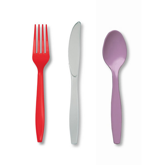Multicolored 24ct. Plastic Cutlery