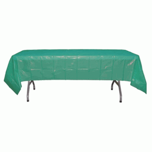 *12 Count* Teal Rectangular Plastic Tablecloths 54" x 108"