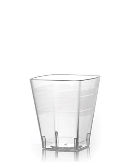 2oz. Wavetrends Square Clear Plastic Tumblers 18ct.