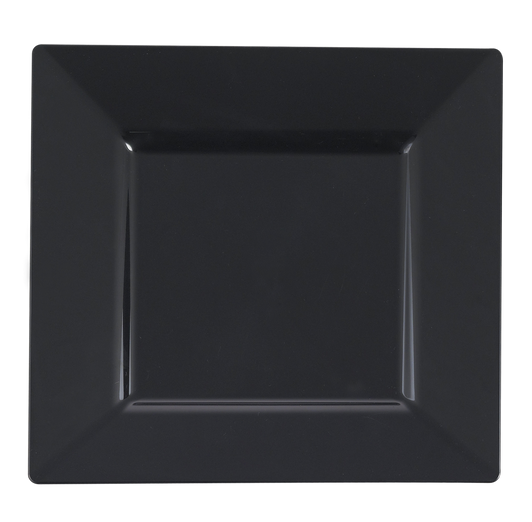 6 1/2" Black Square Cake Plastic Plates *Case of 120*