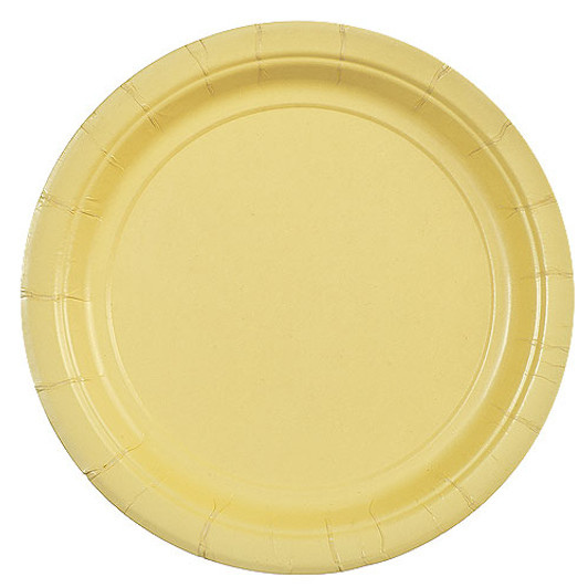 7" Yellow Plastic Party Plates 50ct.