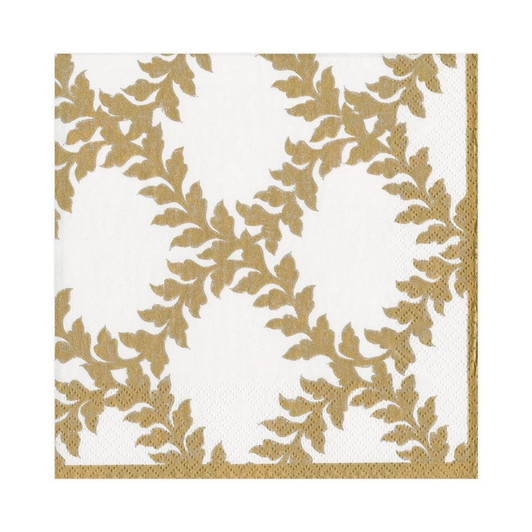 Acanthus Trellis Paper Luncheon Napkins in Ivory - 20 Per Package