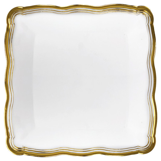 Aristocrat Collection White w/ Gold Rim Square Trays 2ct.