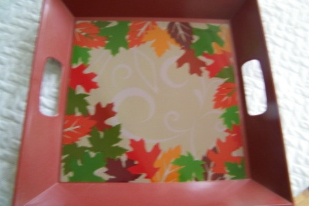 Autumn Leaves 10.25" Square Plastic Tray
