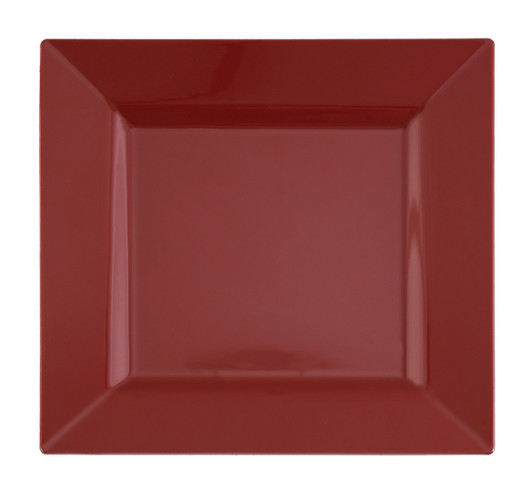 Candy Apple Red 9.5" Square Plastic Dinner Plates 10ct.