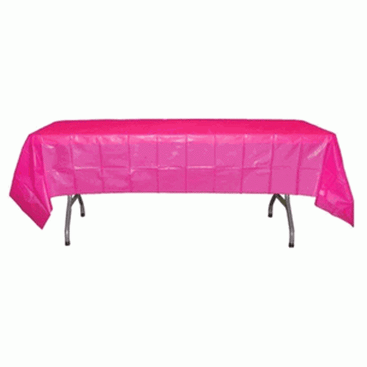 Cerise Rectangular Plastic Tablecloth 54" x 108"