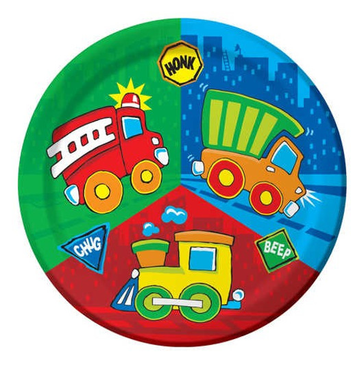 Construction Pals 9" Paper Plates 8Ct.