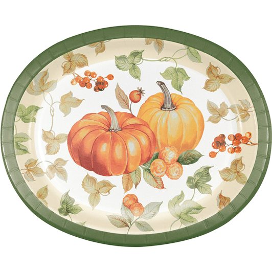 Creative Converting Pumpkin Harvest Oval Platter 8ct.