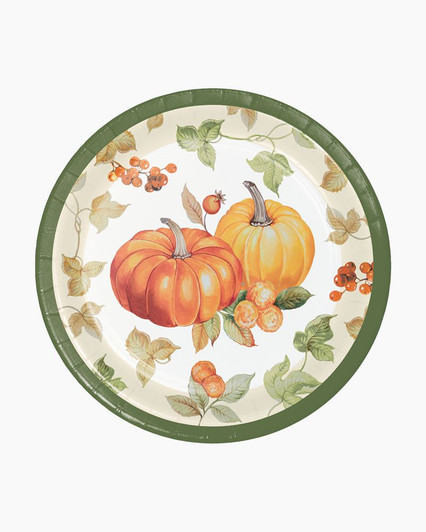 Creative Converting Pumpkin Harvest Salad 7" Thanksgiving Paper Plates 8ct.