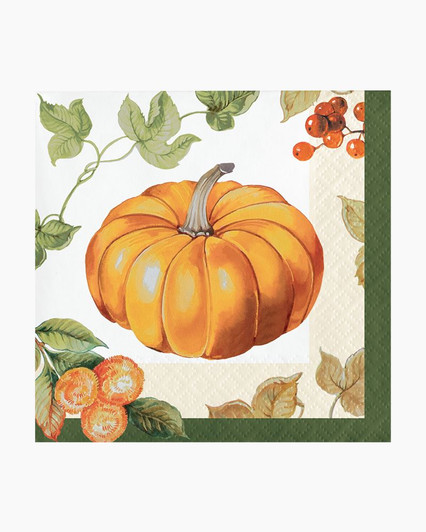 Creative Converting Pumpkin Harvest Thanksgiving Beverage Napkins 16ct.