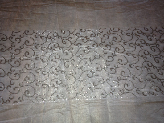 Disposable Decorative Silver Elegant Design Table Runner 11.5" x 108"