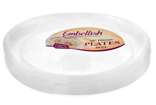Embellish 10" Clear Plastic Scroll Plates 20ct.