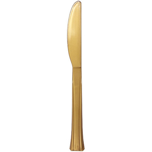 Etched Lillian Gold Plastic Knives 48ct.