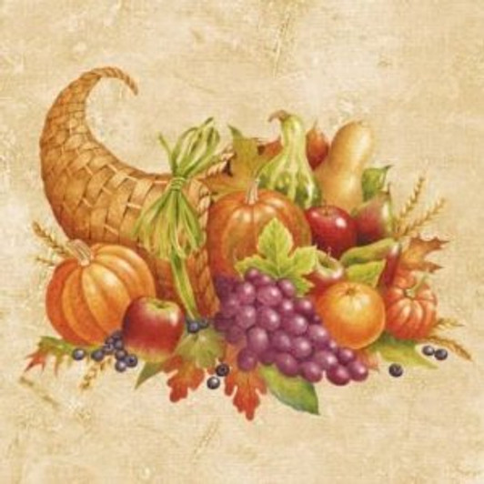 Harvest Cornucopia Thanksgiving Beverage Napkins 16 ct.