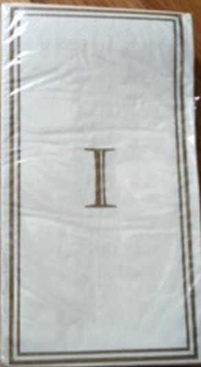Monogram Disposable Letter "I" Guest Towels, 16ct
