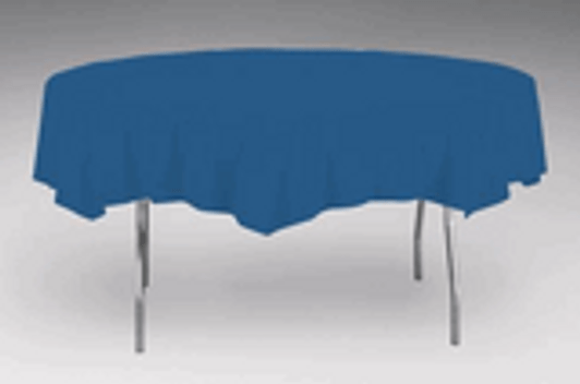 Navy Blue 82" Round Polylined Tablecloths