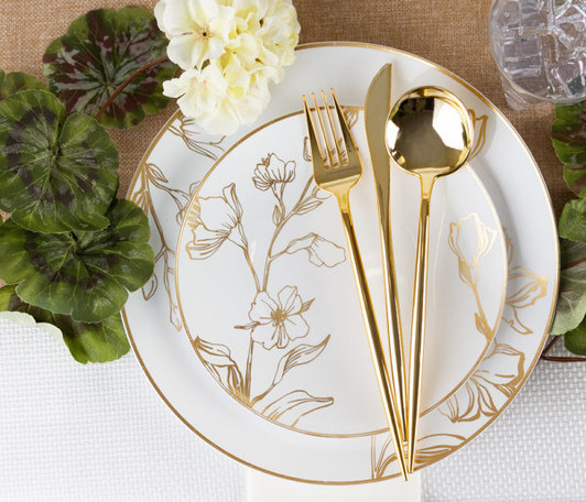 Novelty Collection Gold Looks Like Real Plastic Dinner Forks 32ct.