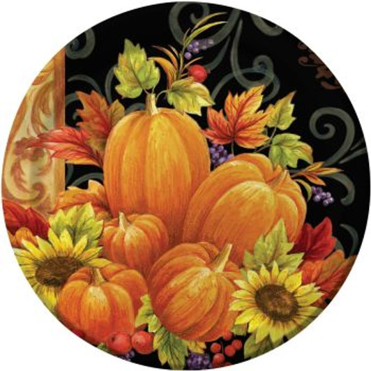 Pumpkin Tapestry 9" Thanksgiving Dinner Paper Plates 8ct.