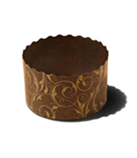 Small Round Brown With Leaves Baking Mold 2.38" x 1.77"