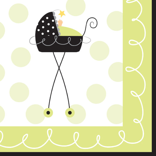 Stroller Fun 3-Ply Beverage Napkins 16ct.