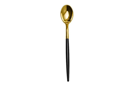 Trendables Two Tone Black / Gold Plastic Spoons Wedding Cutlery 20pcs.