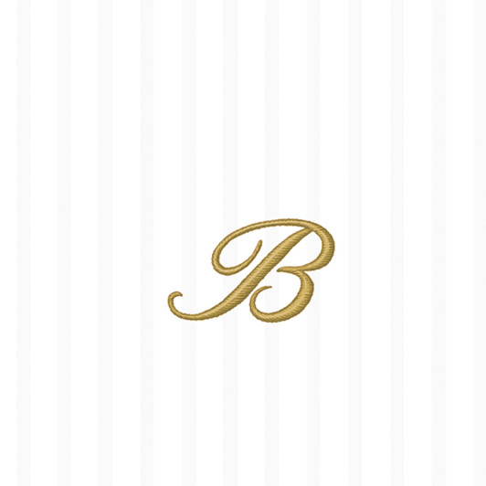 White w/ Gold Monogram "B" Beverage Napkins 20ct.