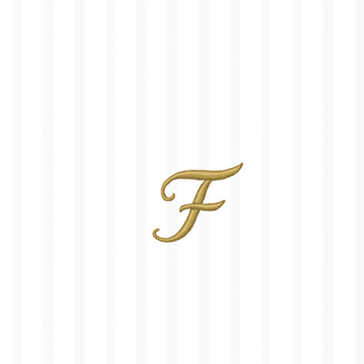 White w/ Gold Monogram "F" Beverage Napkins 20ct.