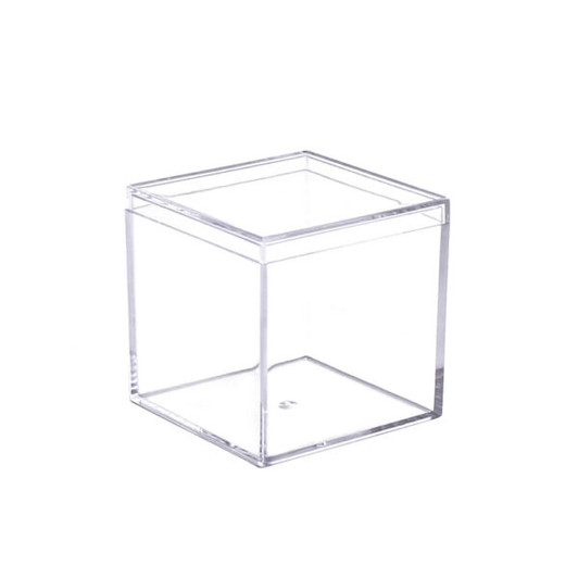 plastic clear square boxes 2"