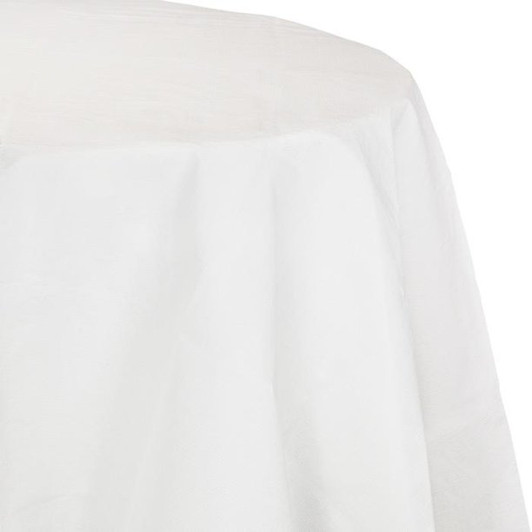 White  82" Round Polylined Tablecloths
