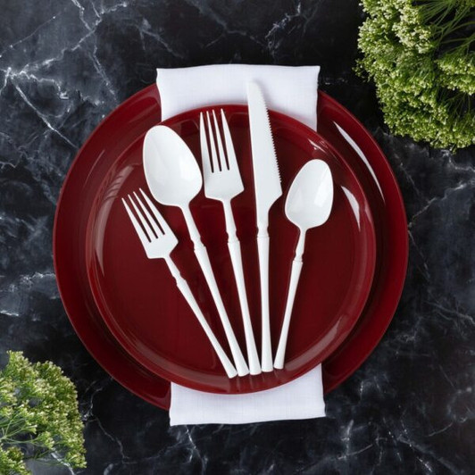 white plastic forks infinity