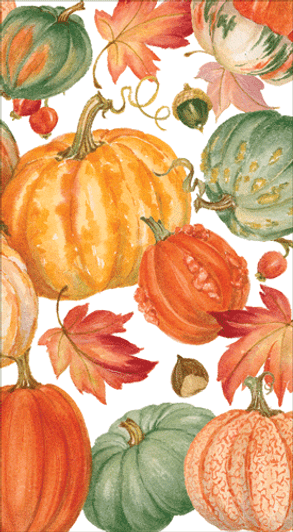 Caspari pumpkin field guest napkins Thanksgiving