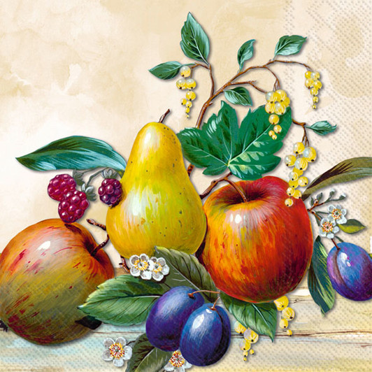 IHR lunch napkins cream ivory fruit