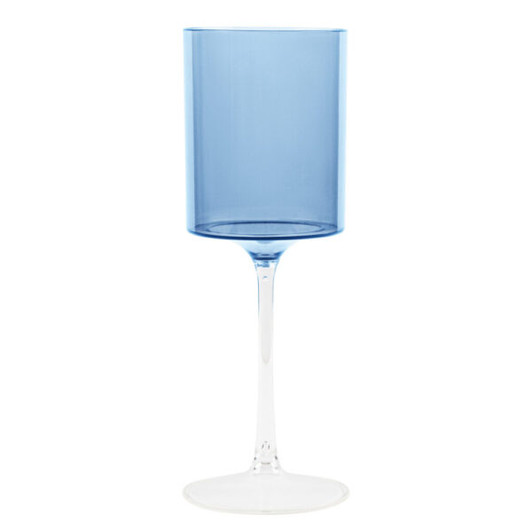 blue clear 9oz. wine glass