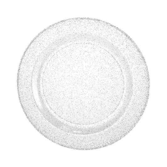 silver glitter plastic salad plates