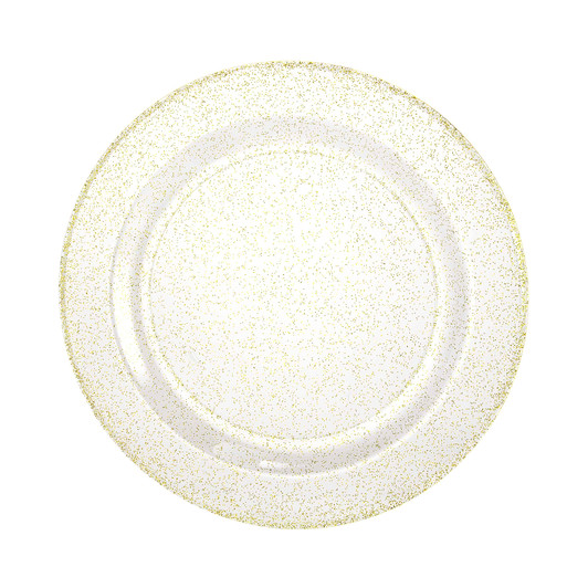 gold glitter plastic salad plates