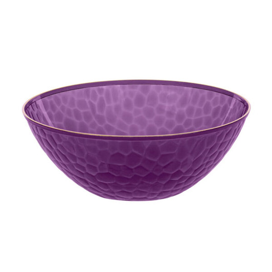 purple hammered plastic soup bowls plastic