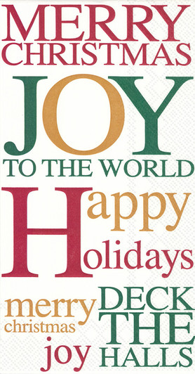 christmas joy to the world guest / buffet napkins