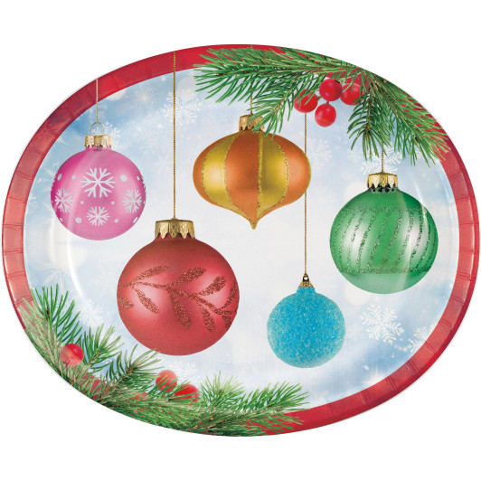 bright ornaments snowflake platter