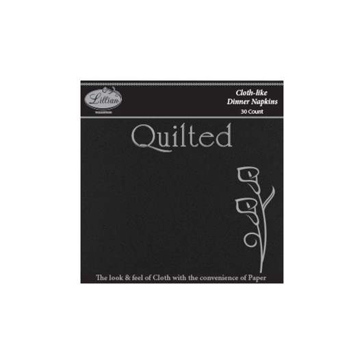 Quilted Black Premium Paper Cloth-Like Dinner Napkin 30 Count