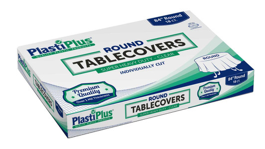 Clear Plastic Tablecovers 84"