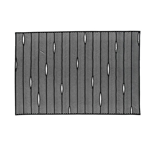 Black Herringbone Stripe Laser Cut Placemat - 1 Placemat