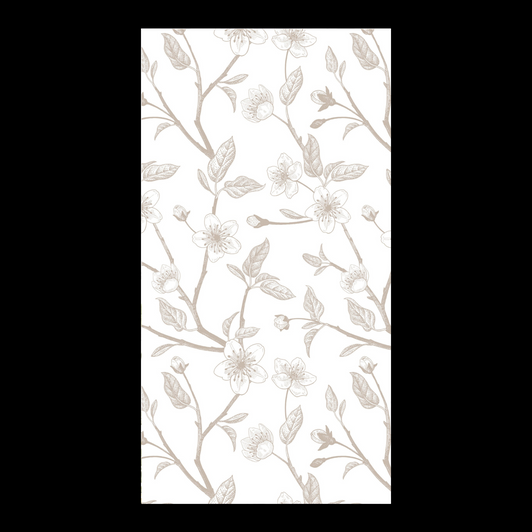 Taupe Cherry Blossom Disposable Airlaid Buffet / Guest Napkins - Pack of 16