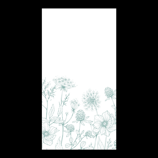 Teal Wildflower Disposable Airlaid Buffet / Guest Napkins - Pack of 16