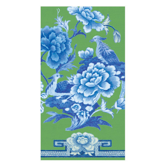 Green and Blue Plate Guest Towel Napkins - Pack of 15