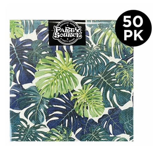 Palm Leaf Cocktail Square Paper Napkins - Pack of 50