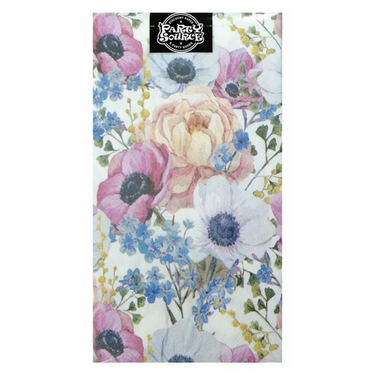 Pretty Floral Rectangular Paper Dinner Napkins - Pack of 40