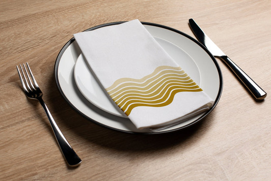Ombre Gold Wave Disposable Airlaid Buffet / Guest Napkins - Pack of 16